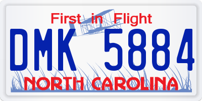 NC license plate DMK5884
