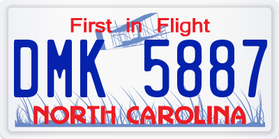 NC license plate DMK5887