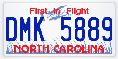 NC license plate DMK5889