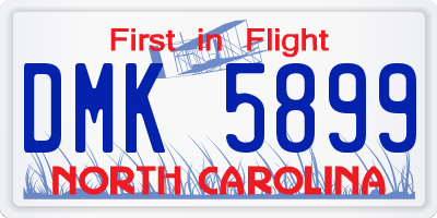 NC license plate DMK5899