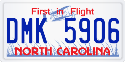 NC license plate DMK5906
