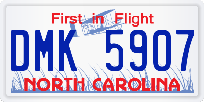 NC license plate DMK5907