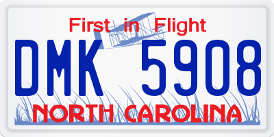 NC license plate DMK5908