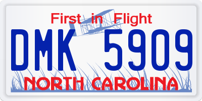 NC license plate DMK5909