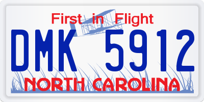 NC license plate DMK5912