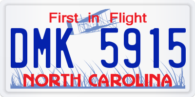 NC license plate DMK5915