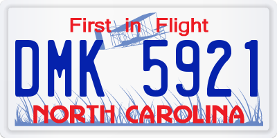 NC license plate DMK5921