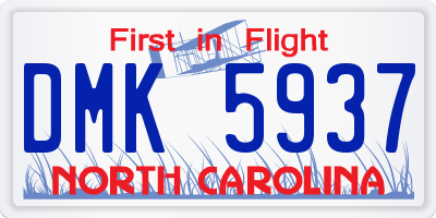 NC license plate DMK5937