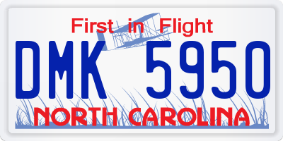 NC license plate DMK5950
