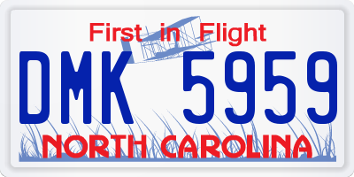 NC license plate DMK5959