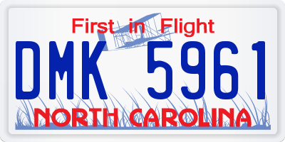 NC license plate DMK5961
