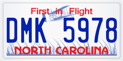 NC license plate DMK5978