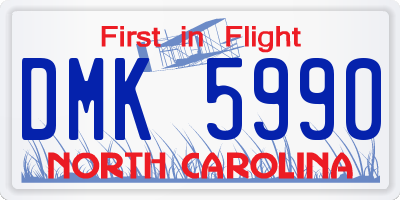 NC license plate DMK5990