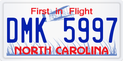 NC license plate DMK5997