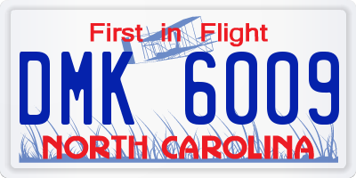 NC license plate DMK6009