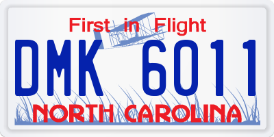 NC license plate DMK6011