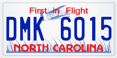 NC license plate DMK6015