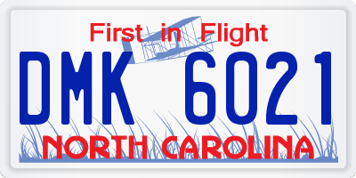 NC license plate DMK6021