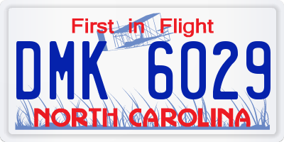 NC license plate DMK6029