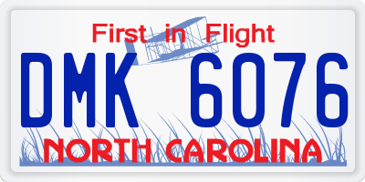 NC license plate DMK6076