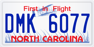 NC license plate DMK6077