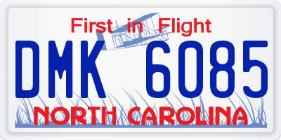 NC license plate DMK6085