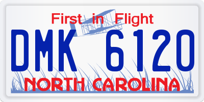 NC license plate DMK6120