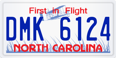 NC license plate DMK6124