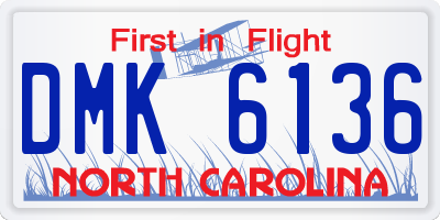 NC license plate DMK6136
