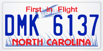 NC license plate DMK6137