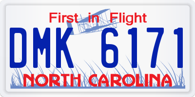 NC license plate DMK6171