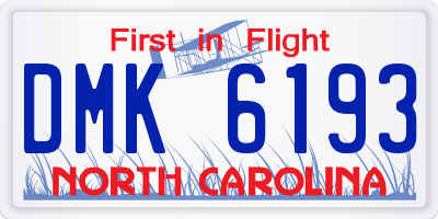 NC license plate DMK6193