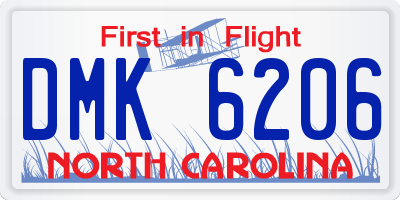 NC license plate DMK6206