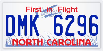 NC license plate DMK6296