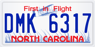 NC license plate DMK6317