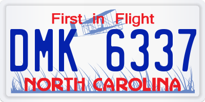 NC license plate DMK6337