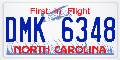 NC license plate DMK6348