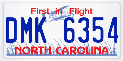 NC license plate DMK6354