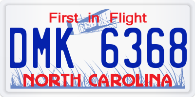 NC license plate DMK6368
