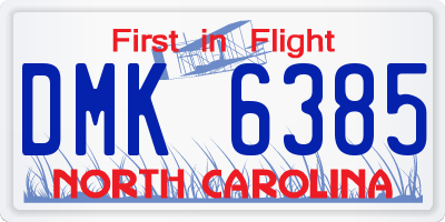 NC license plate DMK6385