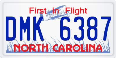 NC license plate DMK6387