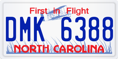 NC license plate DMK6388