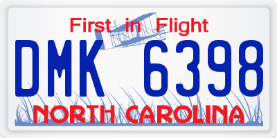 NC license plate DMK6398
