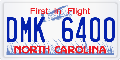 NC license plate DMK6400