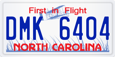 NC license plate DMK6404