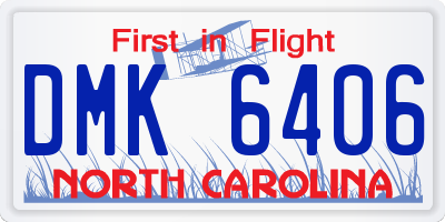 NC license plate DMK6406