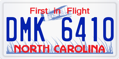NC license plate DMK6410