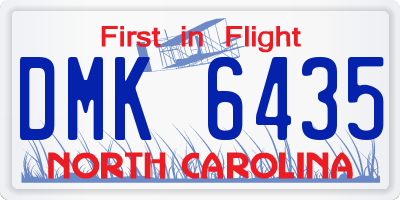 NC license plate DMK6435