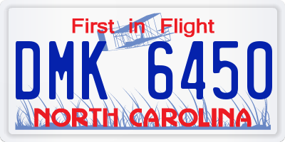 NC license plate DMK6450