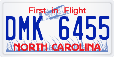 NC license plate DMK6455